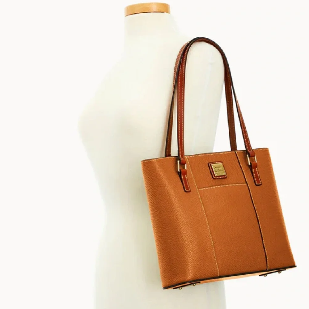 Dooney & Bourke French Caramel Lexington Pebble Grain Leather Tote Bag/ Like New - Picture 15 of 16